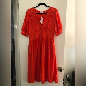 Lularoe NWT Orange Skyler Dress with Pockets—Summery Material